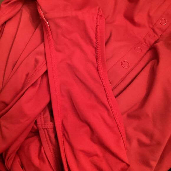 ANDIE SIZE M/T THE MALIBU ONE PIECE RED SNAP FRONT SWIMSUIT TALL LONG - Picture 6 of 7